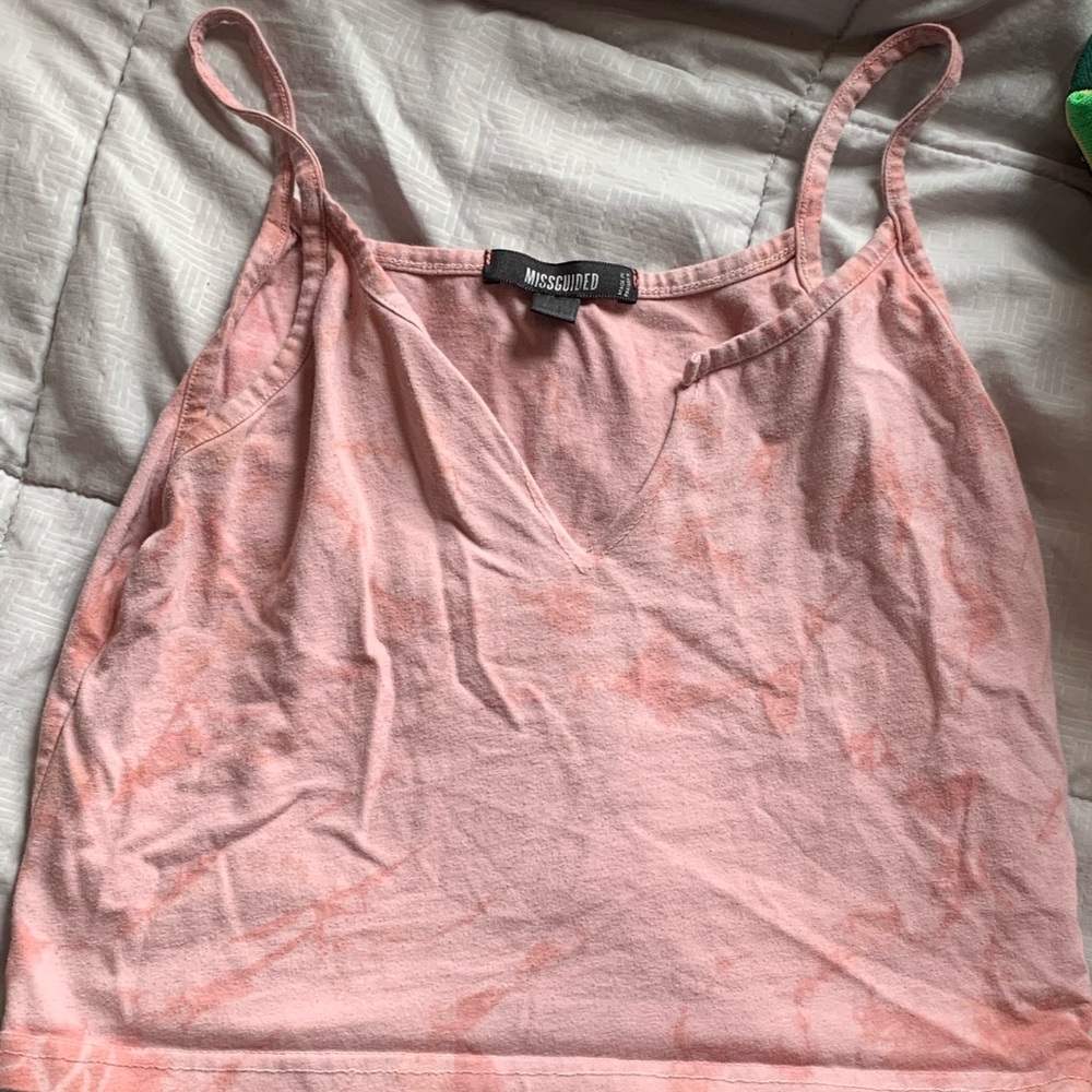 Missguided Tie Dye V Neck Tank Top